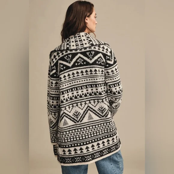Lucky Brand Aztec Wool Fairisle Shawl Cardigan NWT XS S, M, L XL - Picture 7 of 10